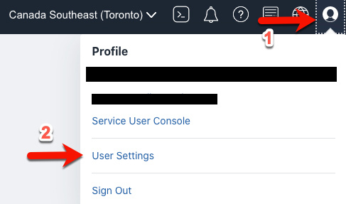 Oracle Cloud User Settings